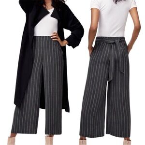 Wilfred Faun Pant by Aritzia Navy Blue Striped Wide Leg High Rise in Size Small